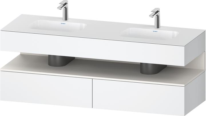 Duravit Qatego built-in washbasin with console washbasin base, 1600x550x600mm, niche white supermatt