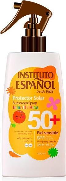 Actual product image Instituto Español SOL. PROT INFANTIL SOLAR P.SENSIBLE SPF50+ SPRAY 300 ML (Sun spray, SPF 50+, 300 ml)