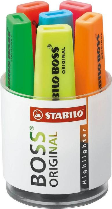 Produktbild STABILO BOSS ORIGINAL Textmarker (Gelb, Blau, Grün, Rot, Orange, Pink, 5 mm, 6 x)