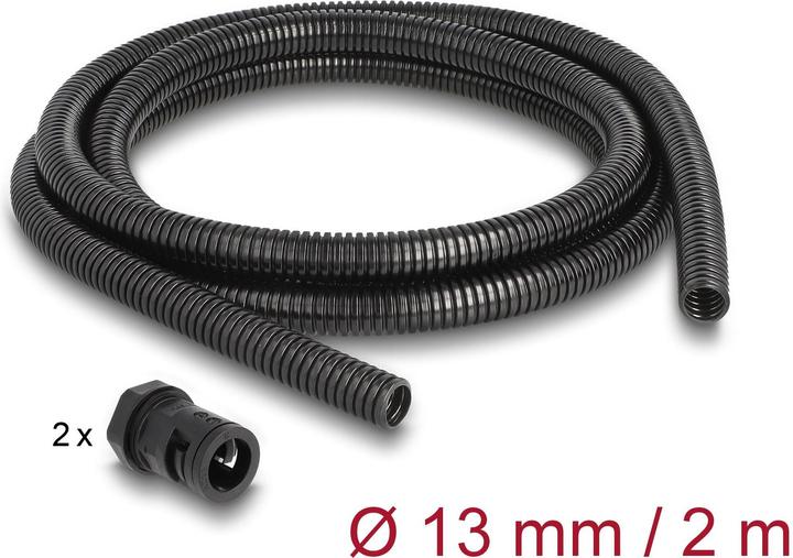 Produktbild Delock Kabelschlauch 2 m x 13 mm Schwarz (Kabelschlauch, 200 cm)