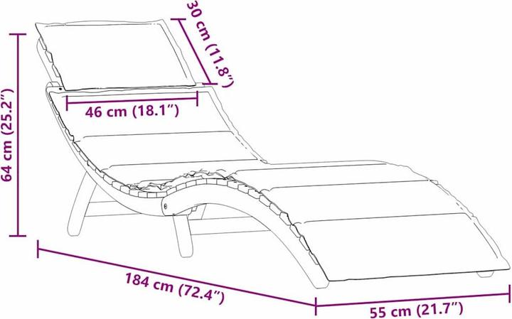 Produktbild vidaXL Sonnenliege (55 cm)
