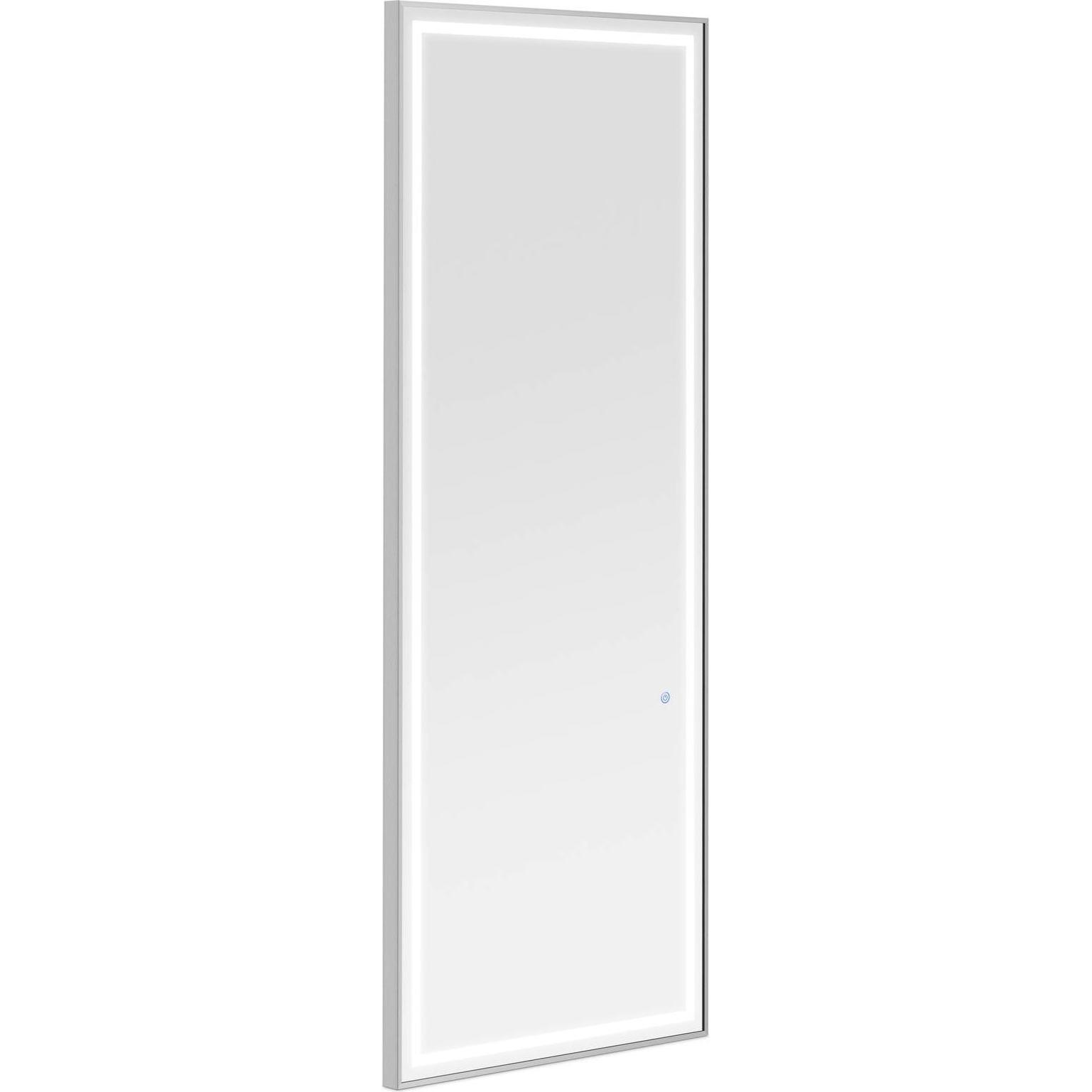 Physa, Kosmetikspiegel, Friseurspiegel mit LED-Beleuchtung 180 x 70 cm flach rechteckig silberner Rahmen