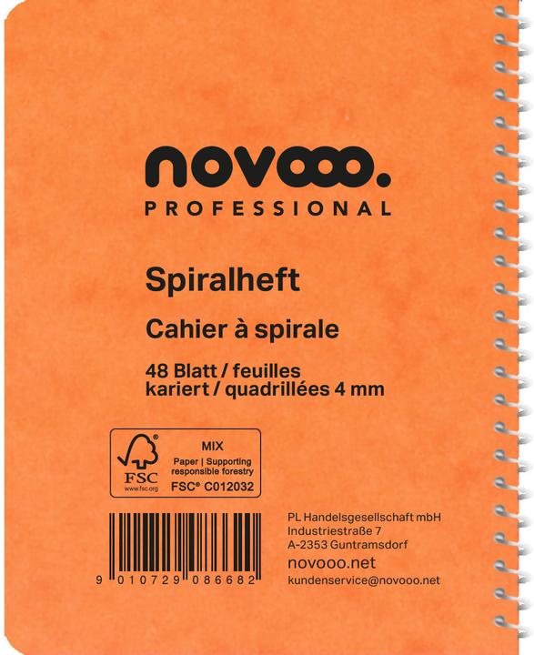 Produktbild Novooo Spiralheft assortiert (91 x 121 mm, Kariert, Weicher Einband)