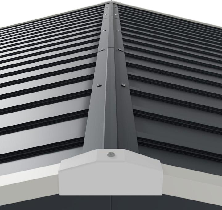 Actual product image Juskys Metal tool shed with pitched roof