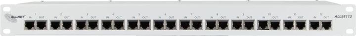 Produktbild Allnet TP Cat 6 12xTP 48,3cm (19) *lichtgrau* ADSL/VDSL POE (12 Ports)