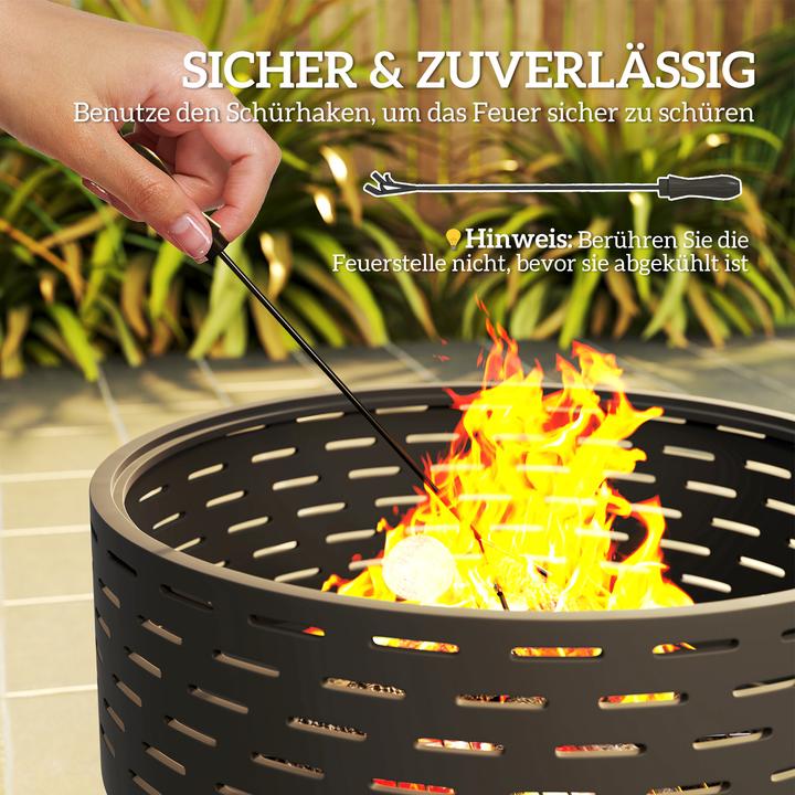 Produktbild Outsunny Feuerschale Metall, Edelstahl Kohlegrau (60 cm)