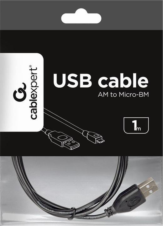 Immagine prodotto Gembird Cavo micro USB 2.0 AM-MBM5P 1m - Carica - Trasferimento - nero (1 m, USB 2.0)