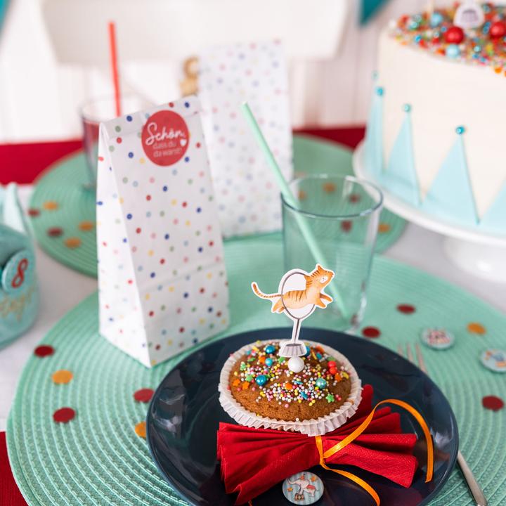 Topper per torta a tema circo, decorazione per torte, carnevale, cupcake, pagliaccio, per feste di compleanno e baby shower