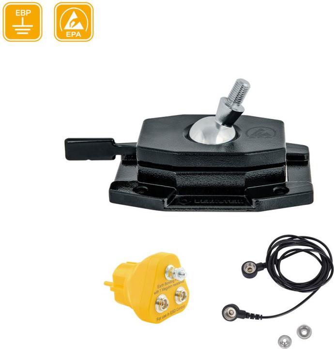 Bernstein ESD ball joint holder (screw-on) conductive +plug +ground wire (threaded stud 20mm)