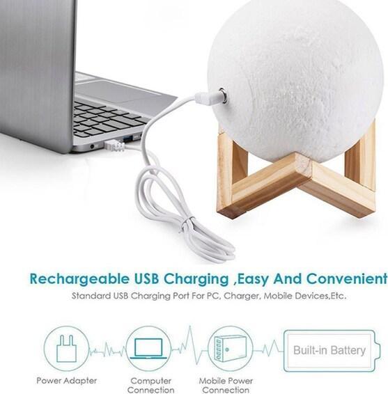 Actual product image MU Classic 3D moon lamp