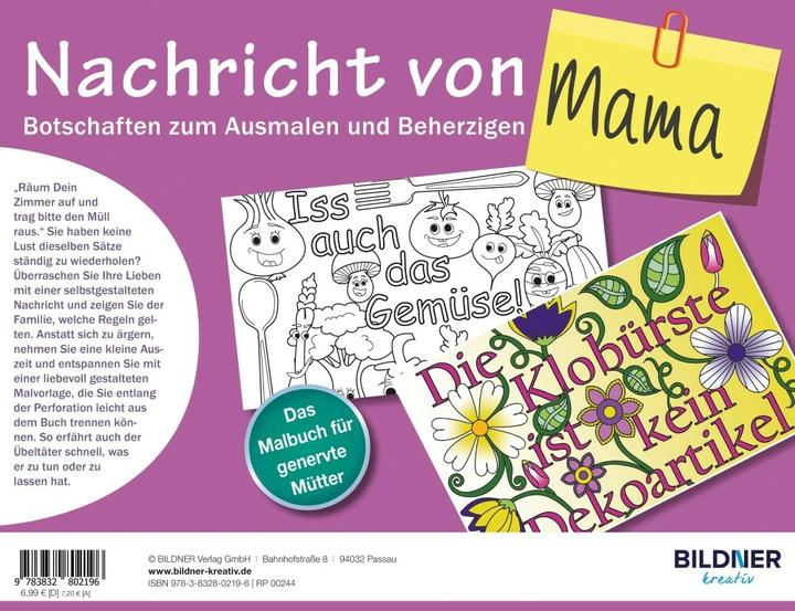 Produktbild Das Malbuch für Erwachsene: Nachricht von Mama!