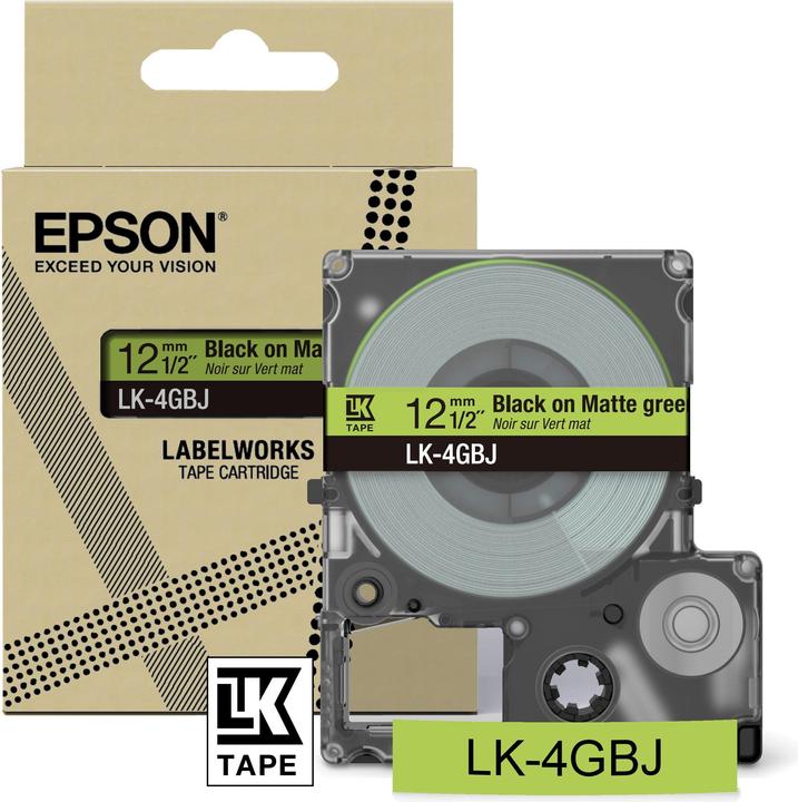 Epson Matte Green/Black 12mm LK-4GBJ (1.20 cm, Grün)