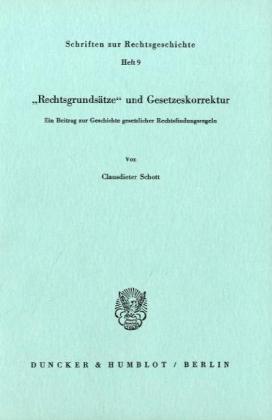 Produktbild ' Rechtsgrundsätze' und Gesetzeskorrektur (Deutsch, Clausdieter Schott, 1975)