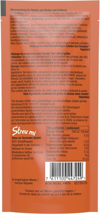 Valeurs nutritives et ingrédients Würzmischung (90 g)