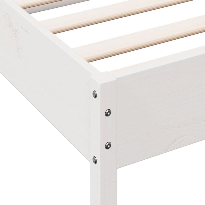 Actual product image vidaXL Massivholzbett Holzbett Bett ohne Matratze Weiss 140x190cm Kiefernholz (140 x 190 cm)