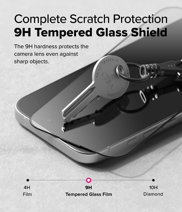 Produktbild Ringke Screen Protector for iPhone 16 / 15 EASY SLIDE TEMPERED GLASS 2 pack, w installation Jig (2 Stück, Apple iPhone 16)