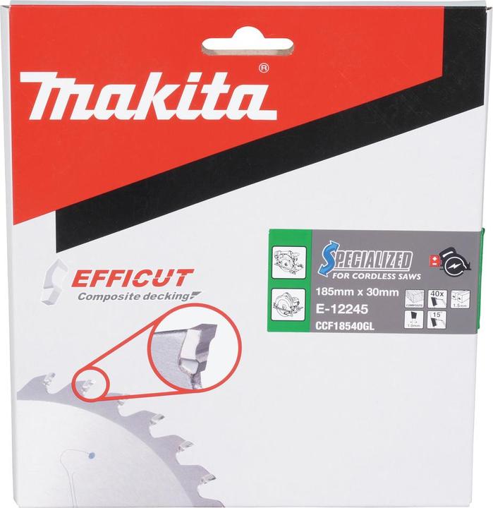 Productafbeelding Makita Zaagblad 185x1,5x30, 40Z EFFICUT