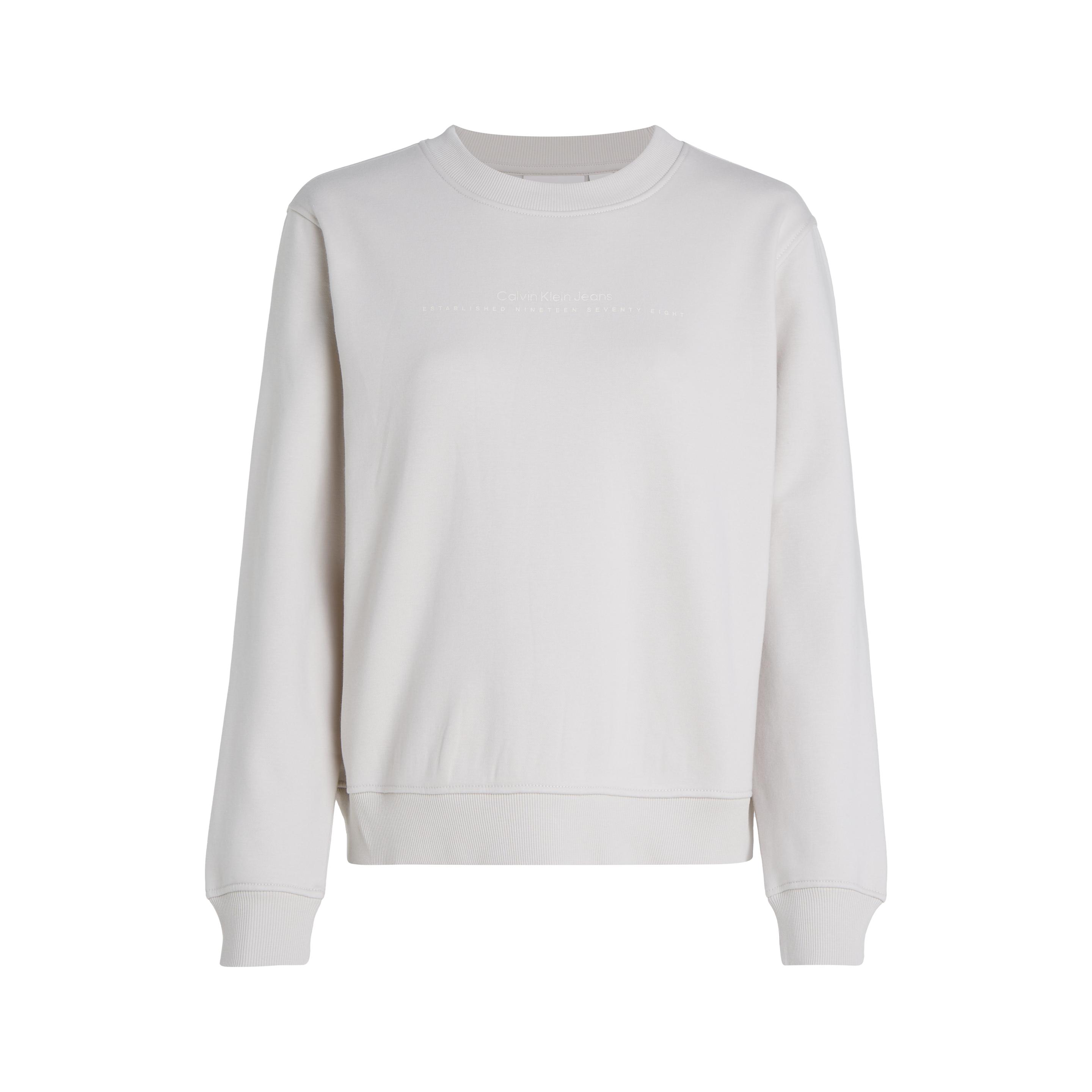 Calvin Klein Jeans, Donne, Felpa + Maglione, Institutional Graphic Crewneck, Grigio, (XL)