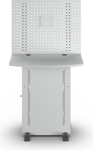 Immagine prodotto eurokraft basic Armadio per computer, con piano di lavoro e parete forata, grigio chiaro. (60 cm, 163.80 cm)