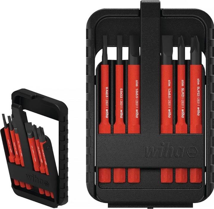 Produktbild Wiha Bit Set slimBit electric Schlitz Pozidriv in slimBitBox (Schlitzschrauben, Pozidriv-Kreuzschlitz (PZ))