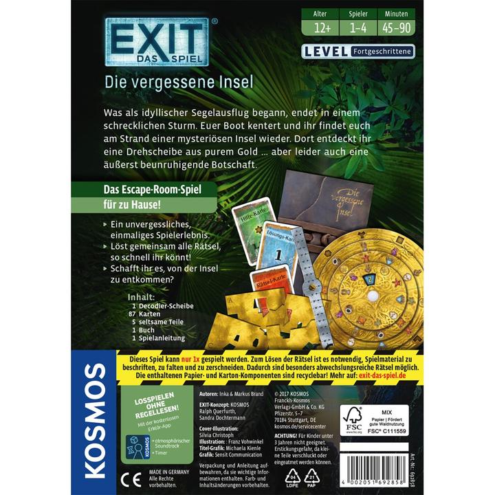 Produktbild Kosmos Exit - Die Vergessene Insel (Deutsch, 1 - 4 Spieler)