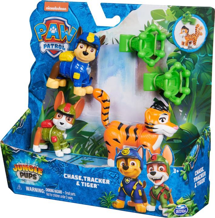 Produktbild Spin Master Paw Patrol: Jungle Pups Chase, Tracker & Tiger, Actionfiguren mit Geschoss, Kinderspielzeug für Jung