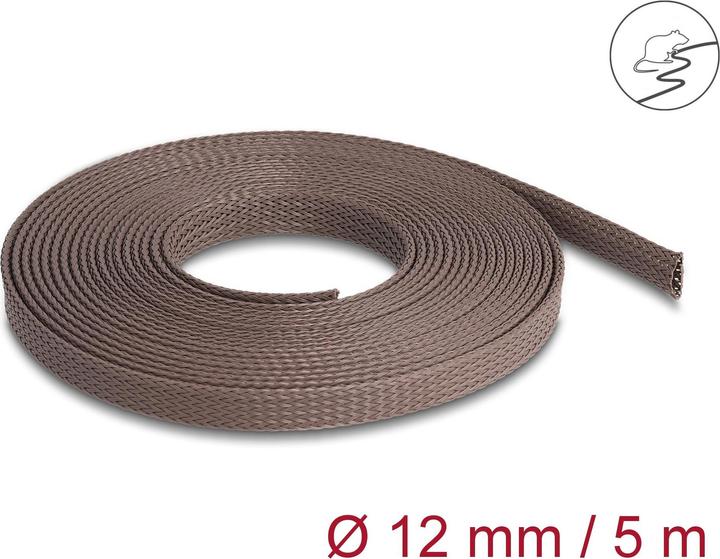 Image du produit Delock Tuyau tressé résistant aux rongeurs, 5 m x 12 mm brun (Gaines pour câbles, 500 cm)