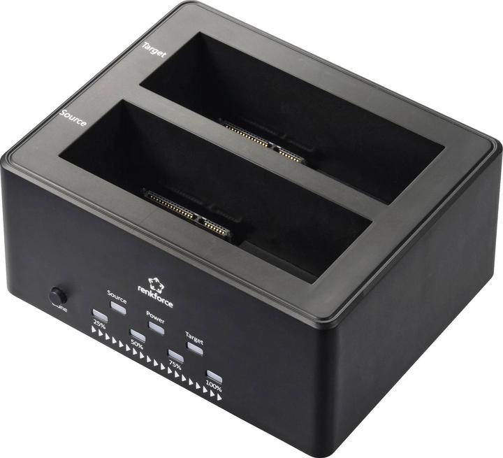 Renkforce RF-5576398 USB 3.2 Gen 1 (USB 3.0) SATA Festplatten-Dockingstation mit Clone-Funktion, mi