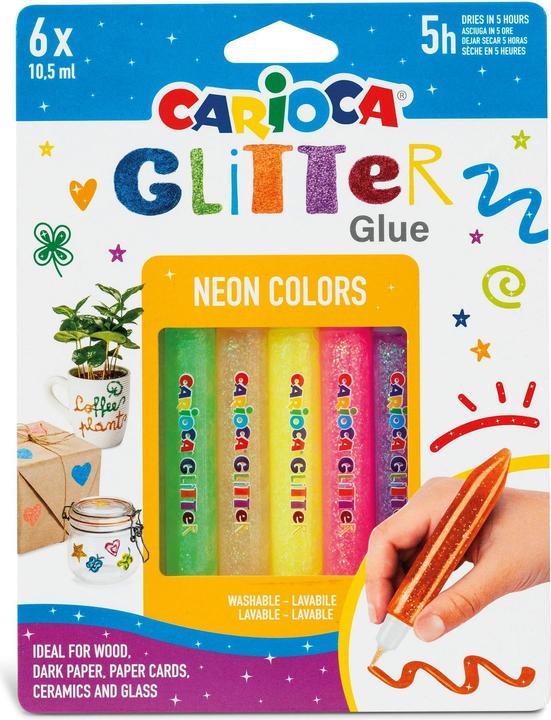 Immagine prodotto Carioca Penne Glitter Colori Fluo (6 x)