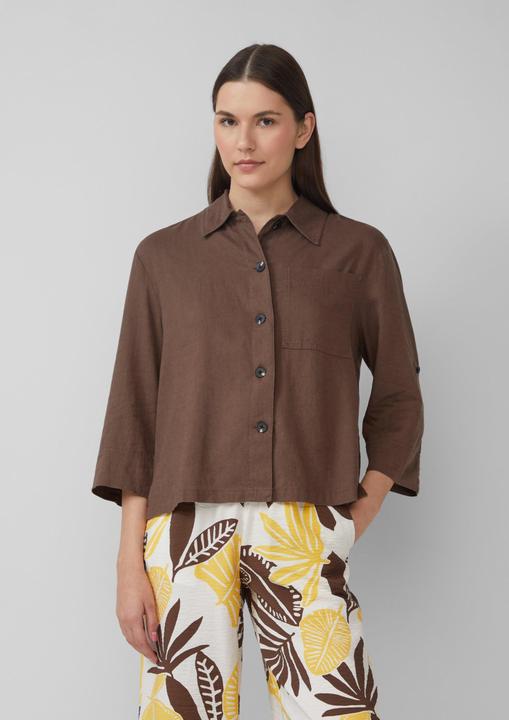 Actual product image S.Oliver Bluse Hemdbluse aus Leinenmix (48)