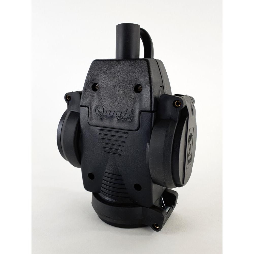 Qwatt Pro, Netzstecker + Netzkupplung, QwattPro 2015007 Hängekupplung Gummi Schuko schwarz IP44