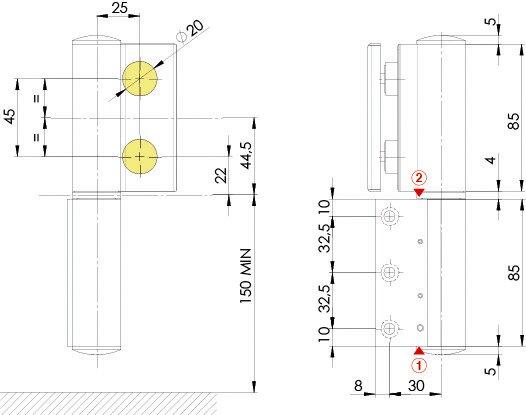 Actual product image Simonswerk Hydraulic hinge Biloba EVO glass wall