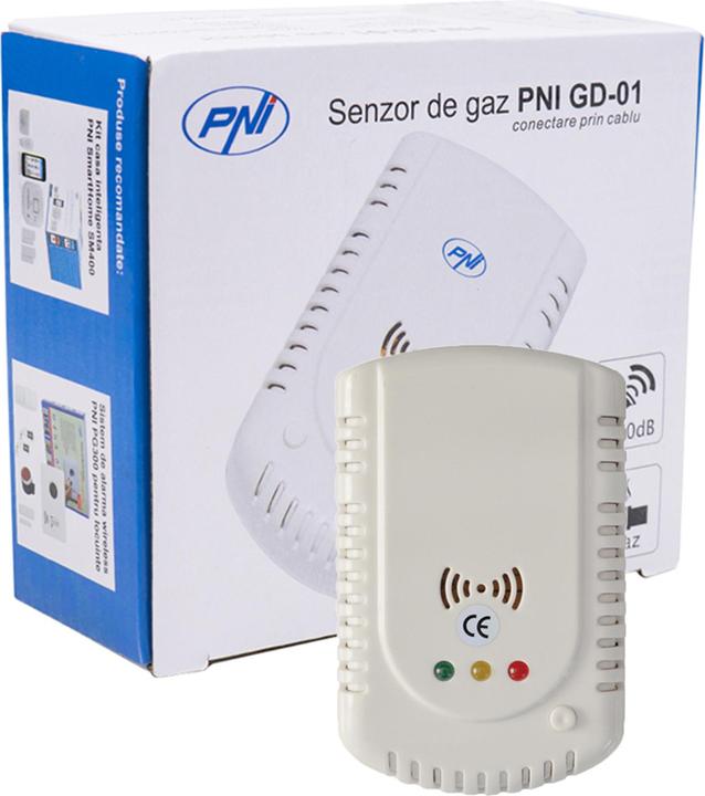 Productafbeelding PNI Gassensor GD-01, met geluids- en lichtsensor, voor vloeibaar gas, aardgas, kolengas, compatibel