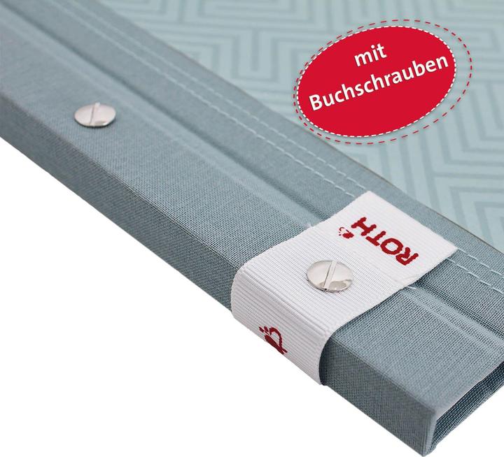 Produktbild Roth Zeugnismappe Pattern mit Buchschrauben ""Dusty Mint"" farbiger Metallic-Leineneinband mit Buchschrau (A4, 1x)