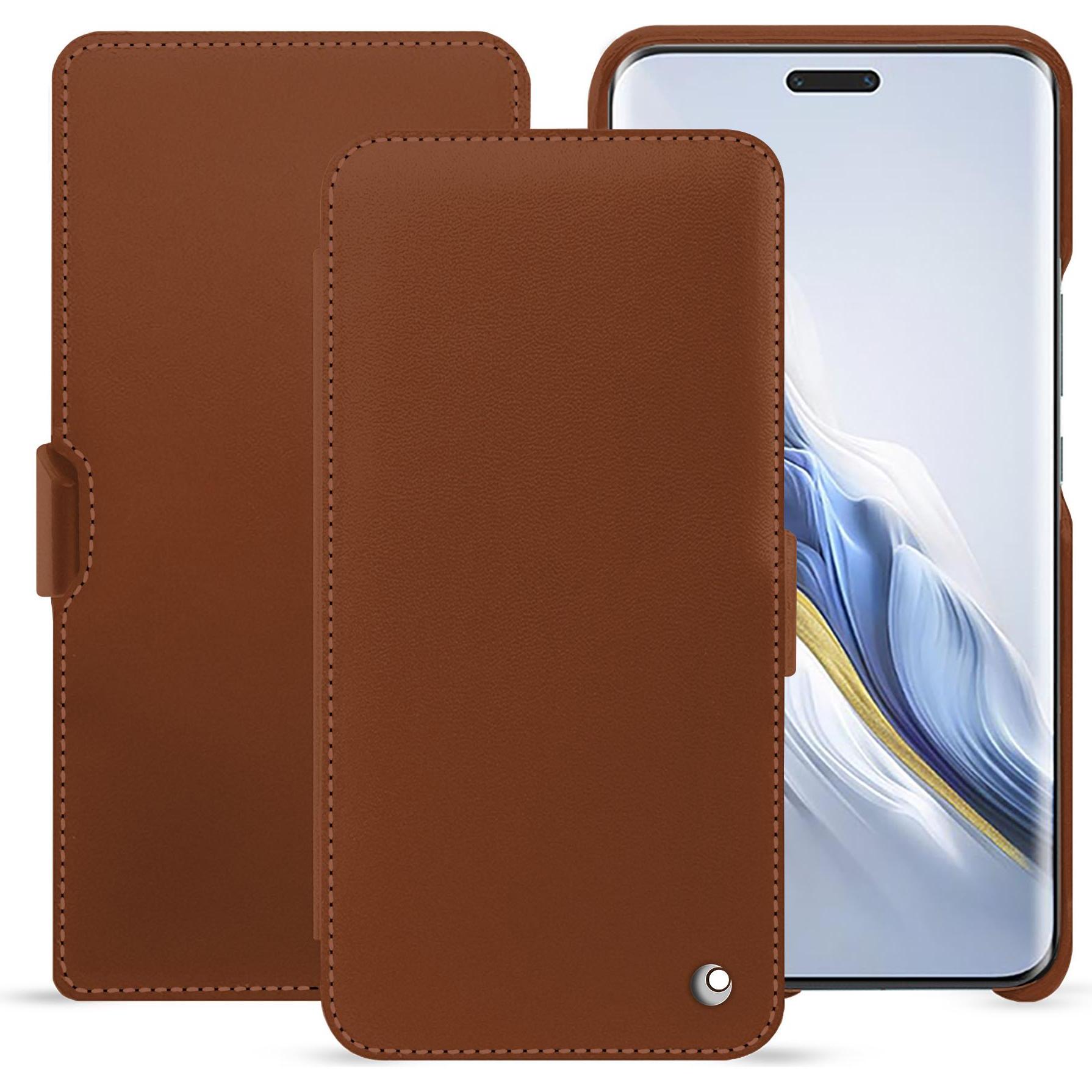 Noreve Lederschutzhülle horizontal (Honor Magic6 Pro), Smartphone Hülle, Braun