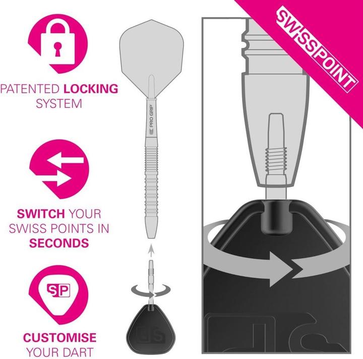 Actual product image Target Swiss DX Black tips 40mm