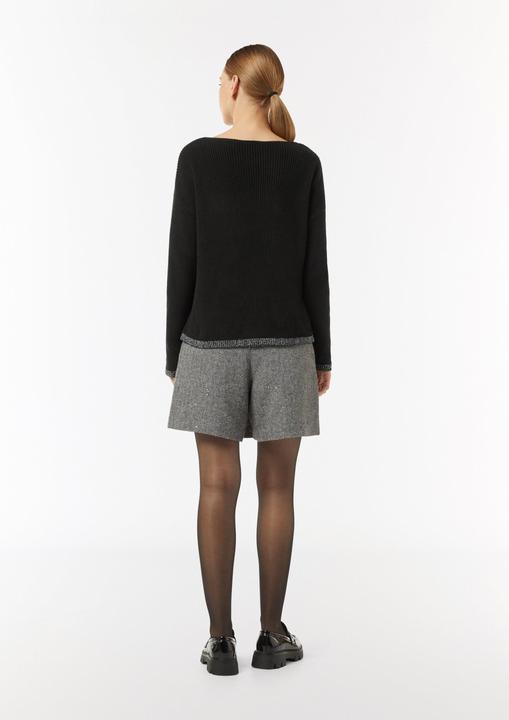 Image du produit Comma Strickpullover Strickpullover mit Metallic-Garn-Details an Saum und Bündchen (36)