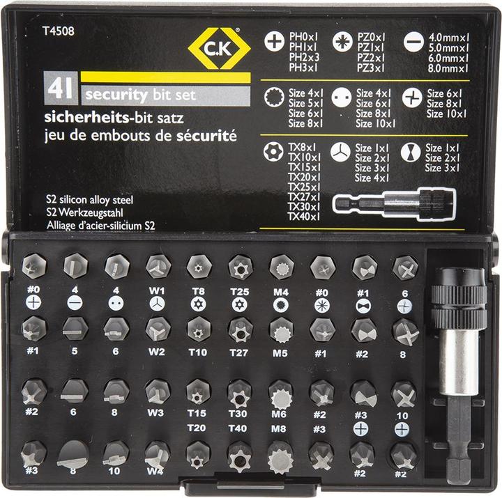 Produktbild C.K Magma Bit-Set 41teilig T4508 Schlitz (Kreuz Pozidriv PZ)