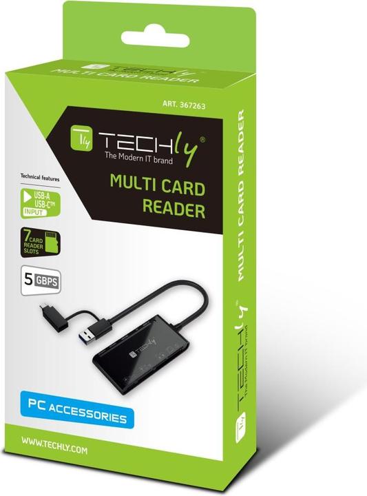 Actual product image Techly USB-A and USB-C multi-card reader (Type-B)