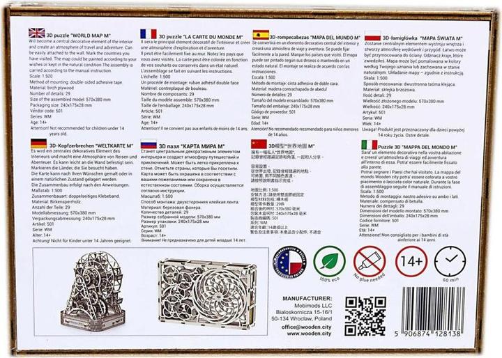 Produktbild WoodenCity Weltkarte M (31 Teile)