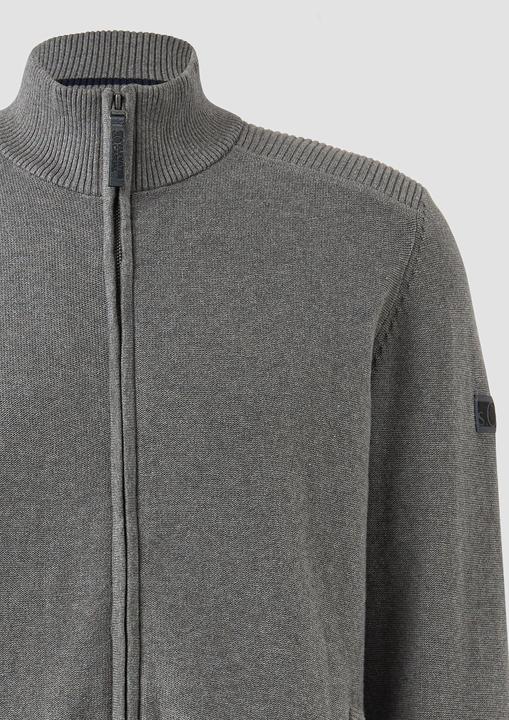 Produktbild s.Oliver Strickjacke Strickjacke im Mustermix mit Troyer-Kragen (S)