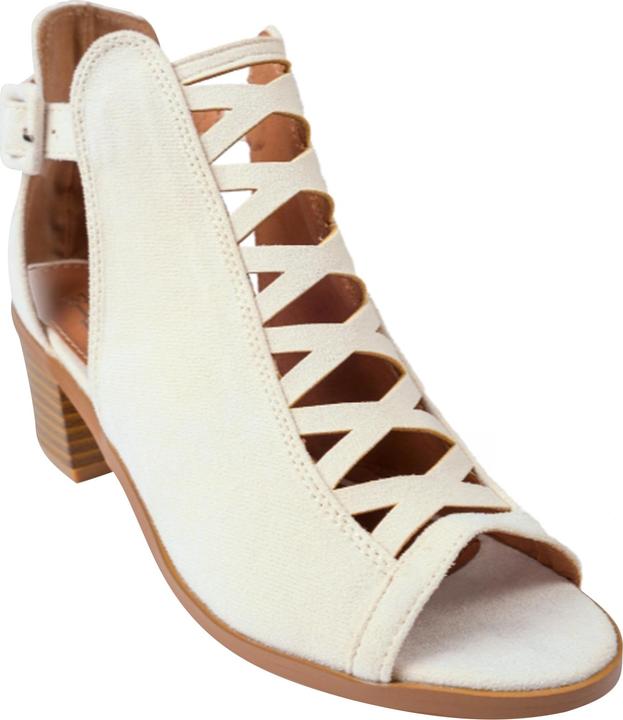 Actual product image Where's That From Womens/Ladies Reydah Criss-Cross PU Peep Toe Mid High Block Sandals (39)