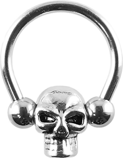 Actual product image Star Piercing Closure Ring silver with skull (Surgical steel 316L, without brass)