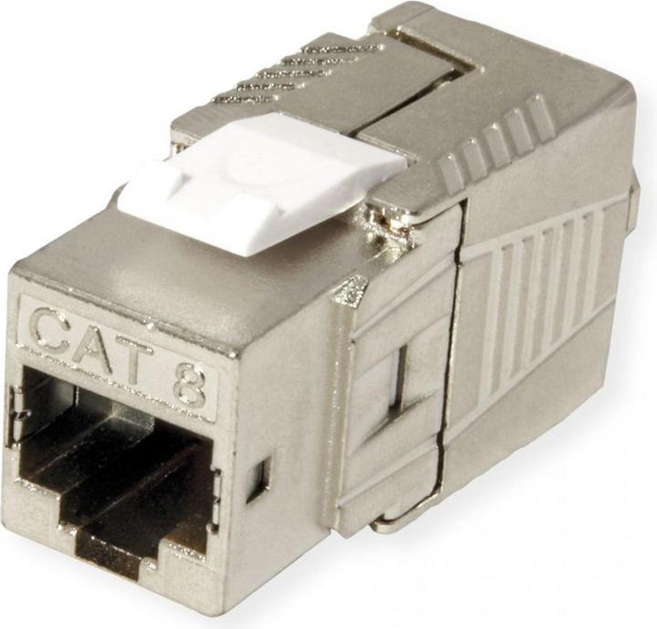 Actual product image Roline Cat.8 Keystone, shielded, toolless, silver color