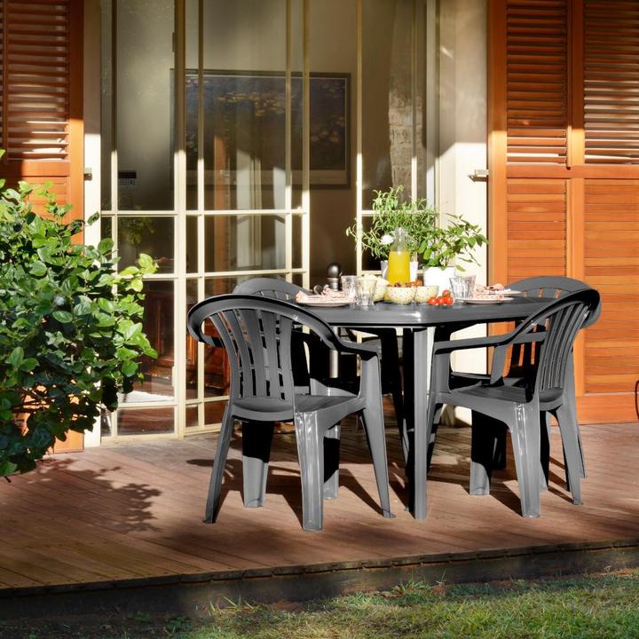 Image du produit Allibert Fauteuil empilable Cuba Fresh, 56x58x79 cm, structure et surfaces en plastique graphite, en 100%