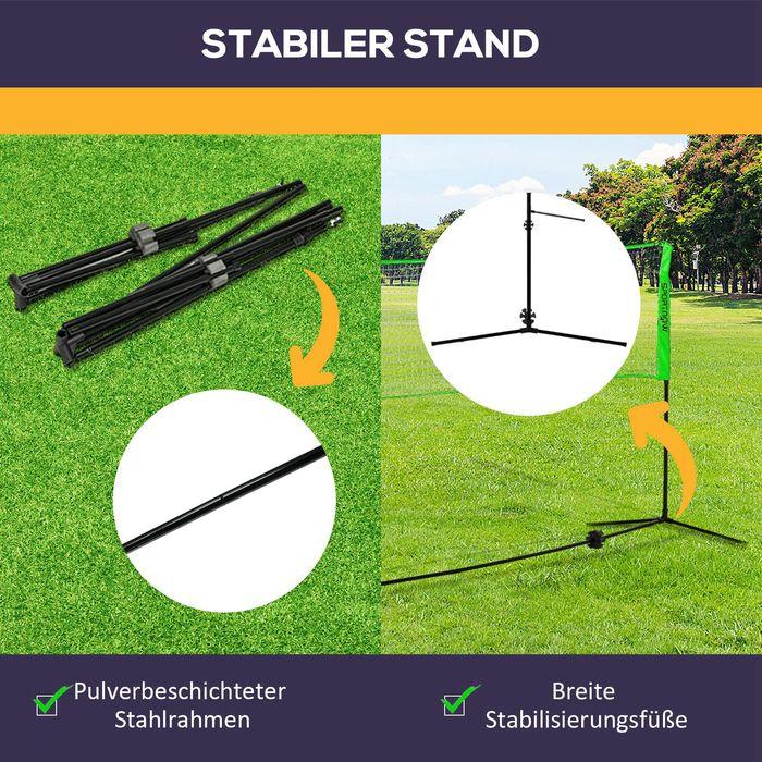 Immagine prodotto Swisshandel24 Badminton Set, Badmintonnetz mit Ständer, Federbällen, 4 Schlägern, Stahl