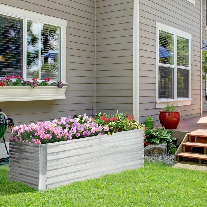 Produktbild Outsunny Hochbeet Stahl Silber