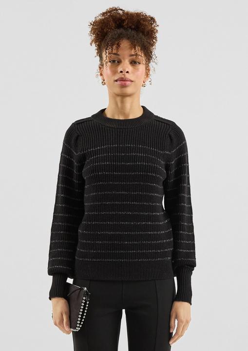 Produktbild s.Oliver Strickpullover Baumwollmix-Pullover mit schimmernden Lurexstreifen (M)