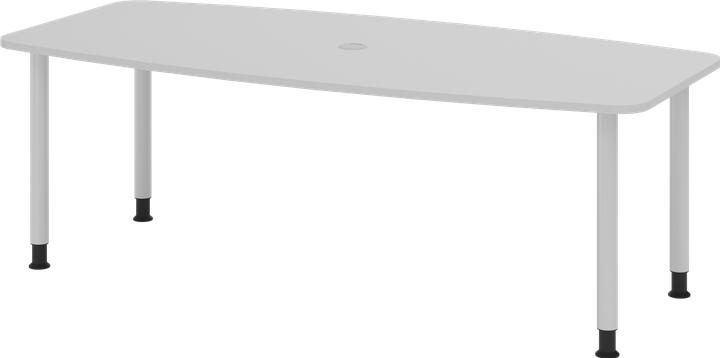 Produktbild Hammerbacher Konferenztisch KT22C lichtgrau Tonnenform, Rundrohr silber, 220,0 x 83,0 - 103,0 x 72,0 (220 x 105 x 72 cm)