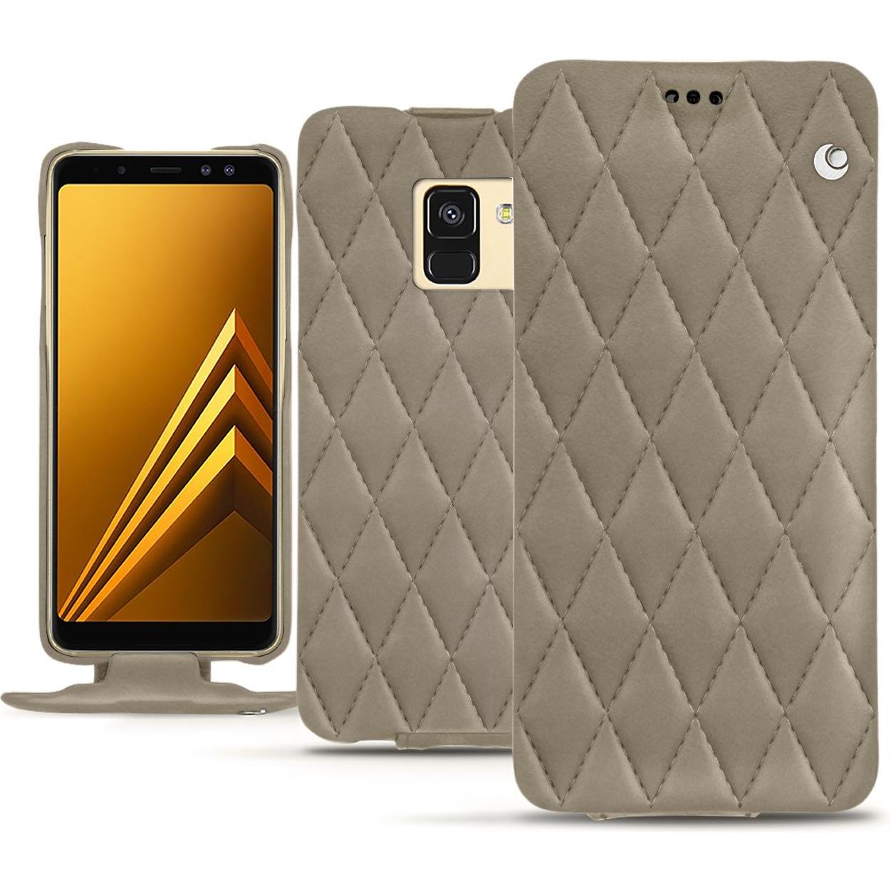 Noreve Lederschutzhülle vertikal (Samsung Galaxy A8 (2018)), Smartphone Hülle, Beige